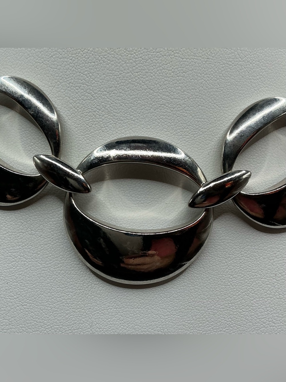 CHARMING CHARLIE POLISHED SILVER TONE CHUNKY STATEMENT NECKLACE - Picture 2 of 3